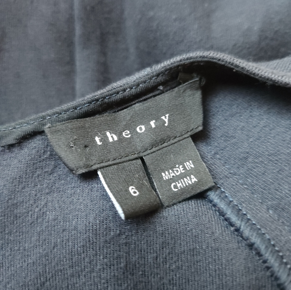 Theory Gray V-Neck Sheath Dress - Picture 3 of 5